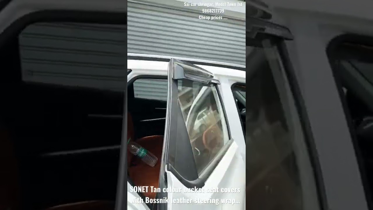 SONET bucket seat covers tan colour with leather wrap| Sai car shringar , Model Town 1st|