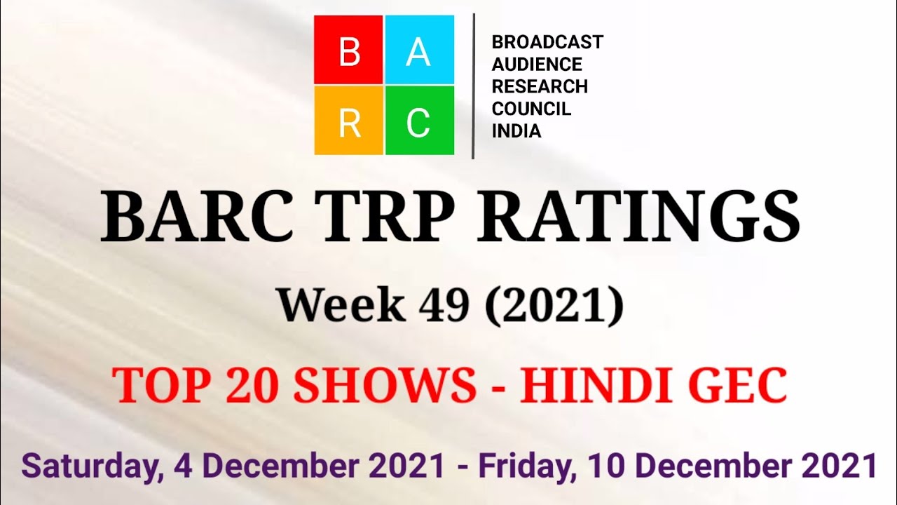 BARC TRP Ratings Week 49 (2021) : TOP 20 Shows