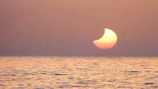 solar eclipse sunset timelapse casablanca atlantic horizon rarest eclipse event