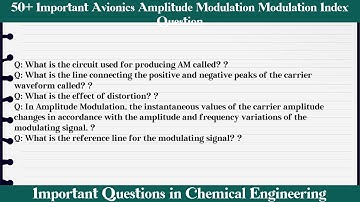 MCQ Questions Avionics Amplitude Modulation Modulation Index with Answers