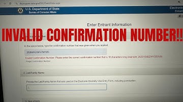 Why is Your Confirmation Number Invalid?? #Dv Lottery 2026