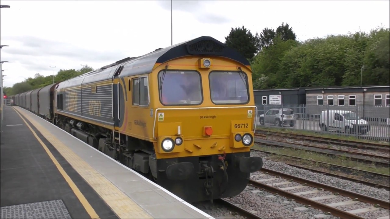 Freight trains & test train at Keynsham & Gloucester Bristol parkway 9th May 2018