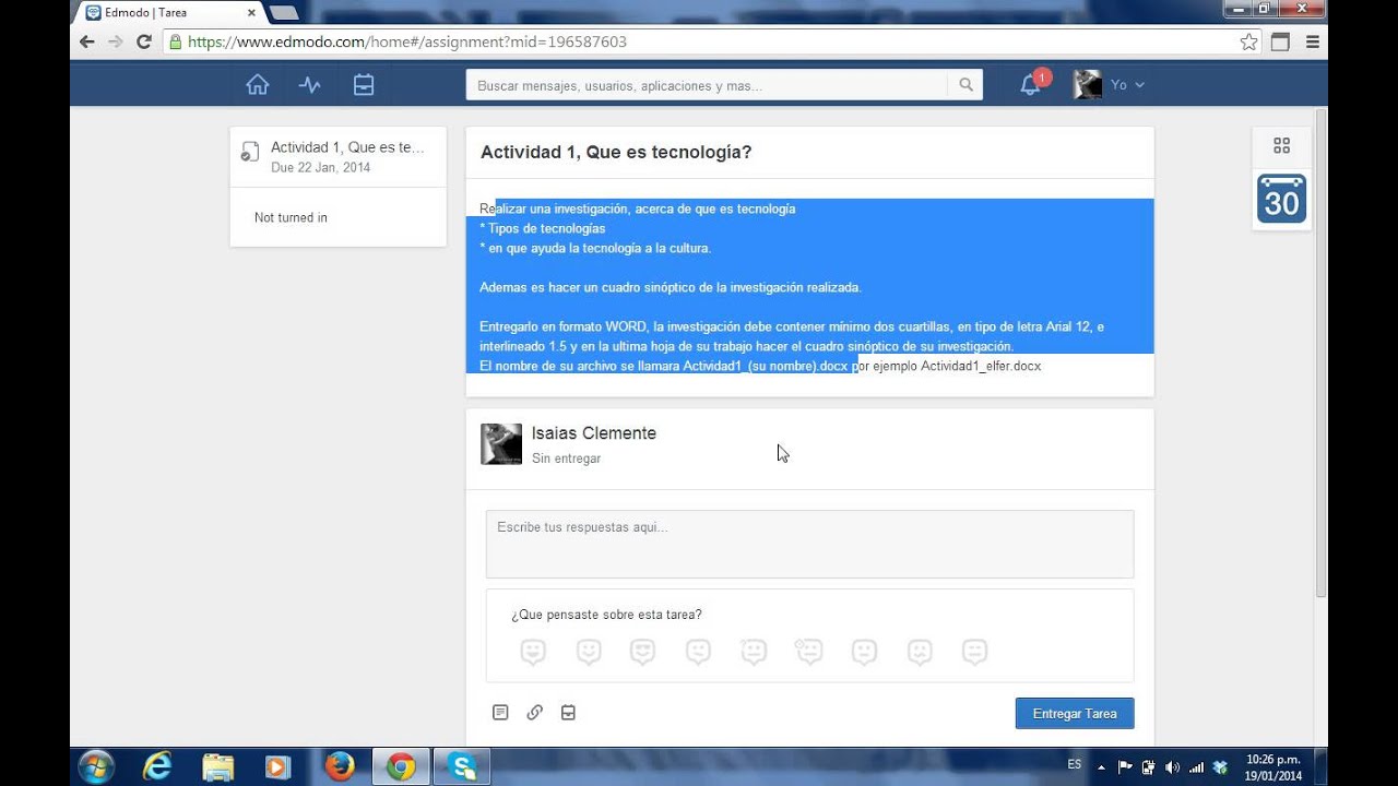Como subir una tarea en EDMODO - YouTube