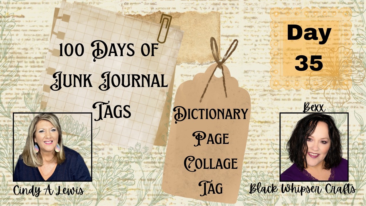 100 Days of Junk Journal Tags 🏷️ Day 35 🏷️Dictionary Page Collage Tag