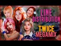 TWICE Megamix *Line Distribution* - All Songs Mashup (Title Tracks) [More & More, Fancy, Fanfare...]