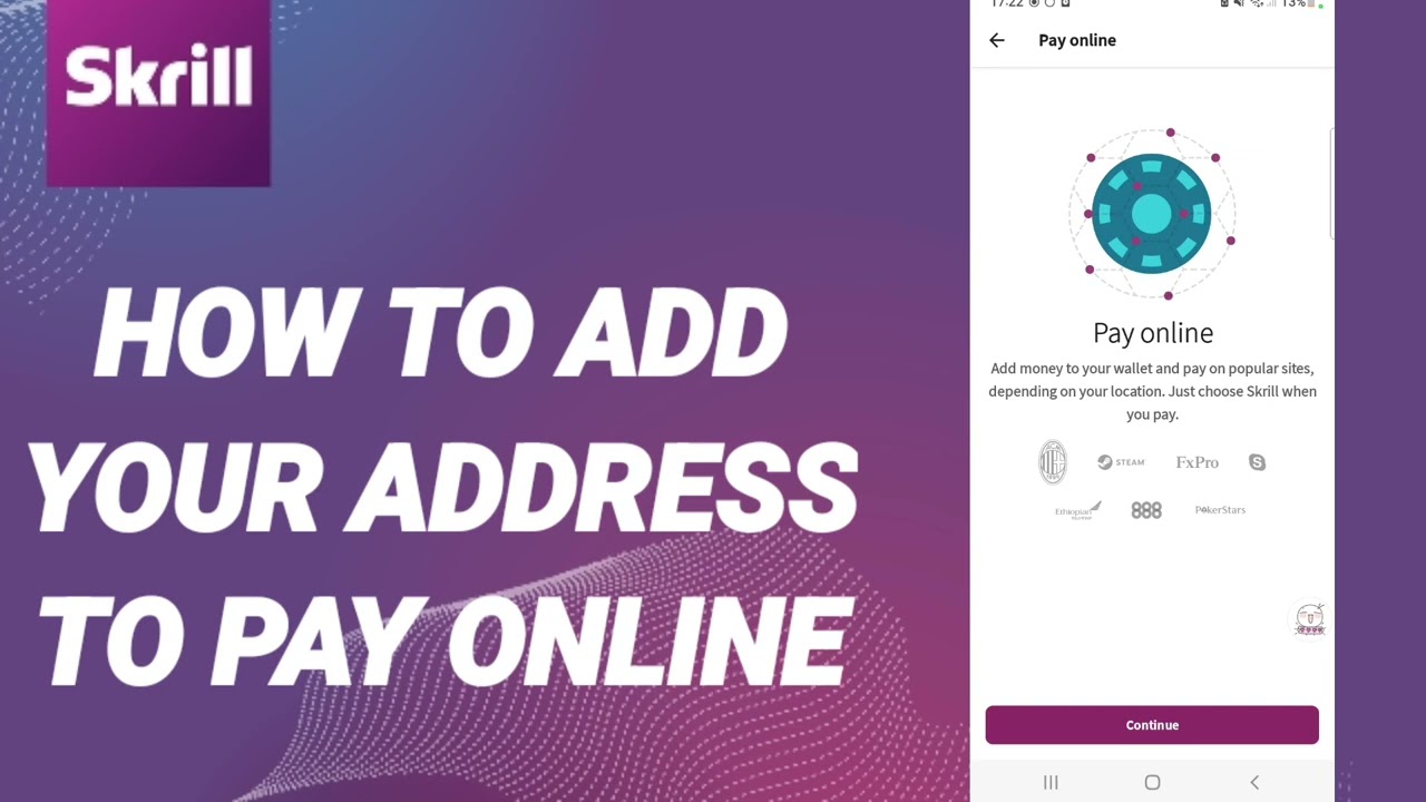 How To Add Your Address To Pay Online On Skrill App