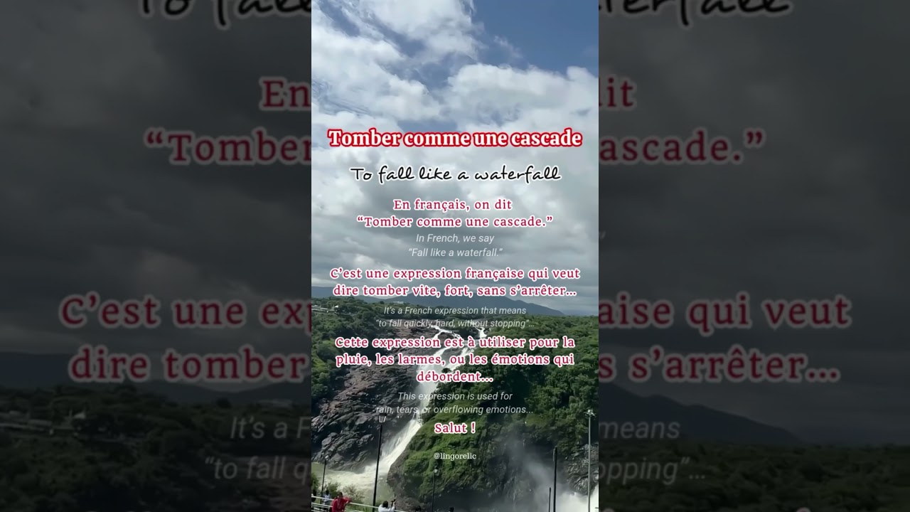 French Expression | “Tomber comme une cascade” | French idioms | TEF Canada | TCF Canada