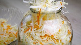 Homemade Sauerkraut with only 2 INGREDIENTS / Сabbage SALAD /How To Make Homemade Sauerkraut