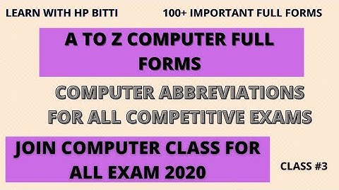 Computer Abbreviations for Competitive exam | 100+ Computer Full Forms | HP JOA IT Exam | Part 2