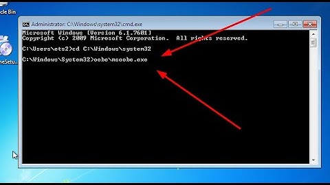 What Happen If You Run oobe\msoobe after windows 7 Installation