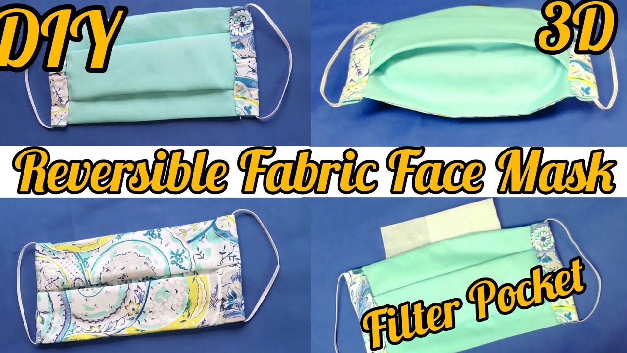 DIY Reversible & Reusable Fabric Mask With Filter Pocket || STEP BY ...