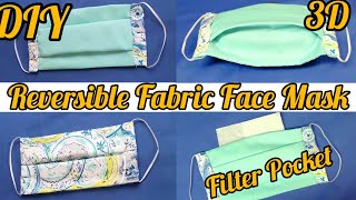 DIY Reversible & Reusable Fabric Mask With Filter Pocket || STEP BY STEP SEWING TUTORIAL(2)