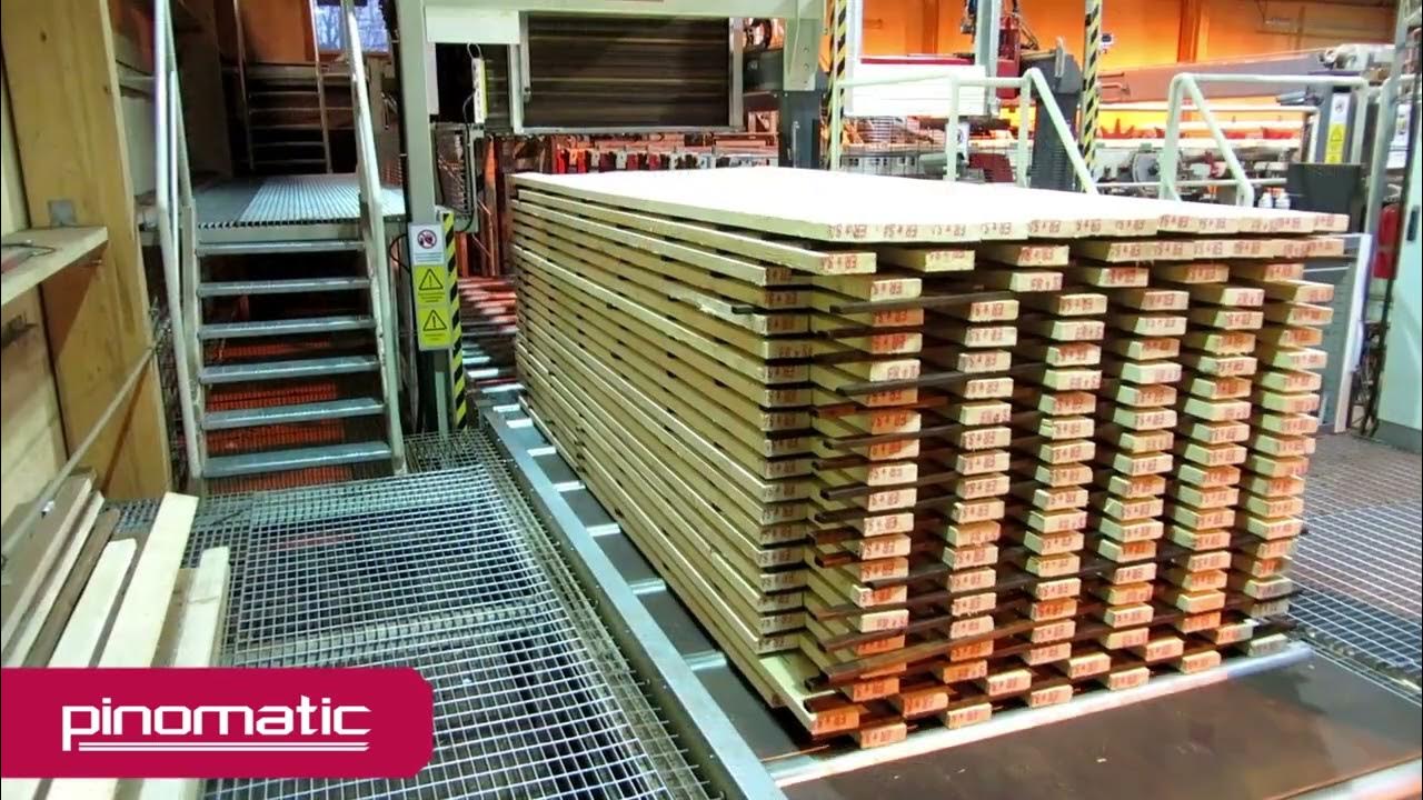 Pinomatic Sticking and stacking line YouTube