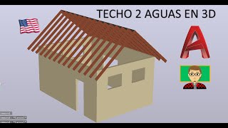 AUTOCAD 3D GABLE ROOF with Structural Measurements