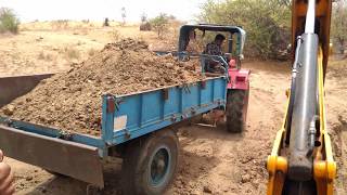 JCB Machine Digging and Loading Mud in Tractor|JCB Working For Check Dam|Tractor Videos|JCB videos