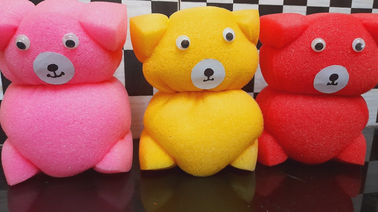 Sponge doll/2 minutes craft /easy craft for kids/doll making at home