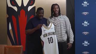 New Orleans native Jaron Pierre Jr. introduced as Pelicans draft pick