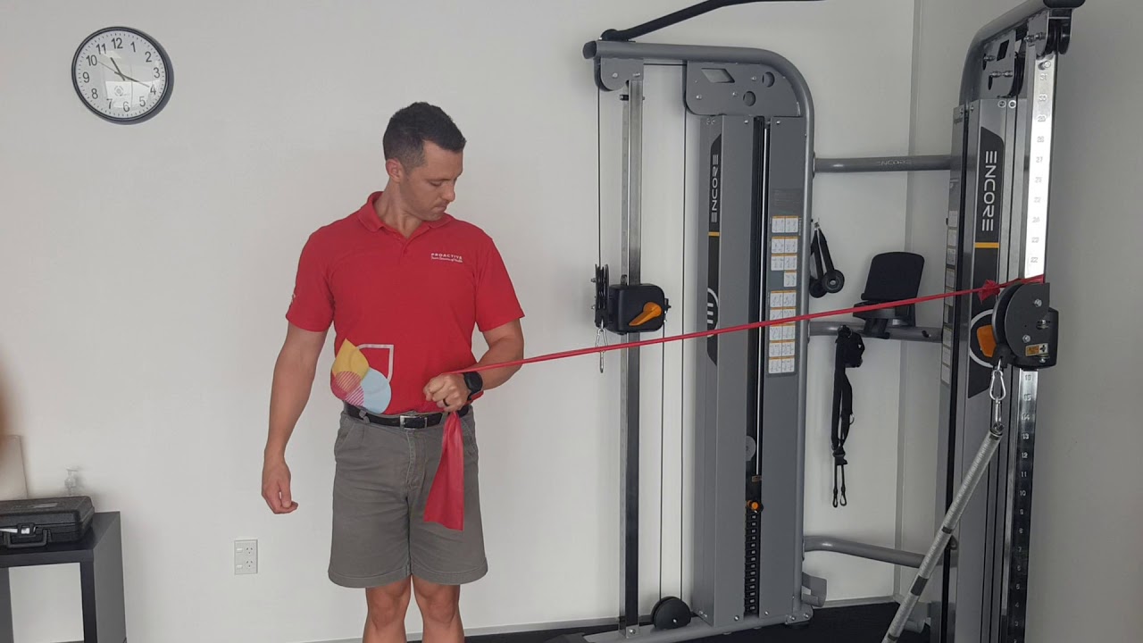 Standing - TheraBand - Shoulder Internal Rotation - YouTube