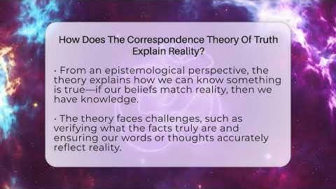 How Does The Correspondence Theory Of Truth Explain Reality? - Philosophy Beyond