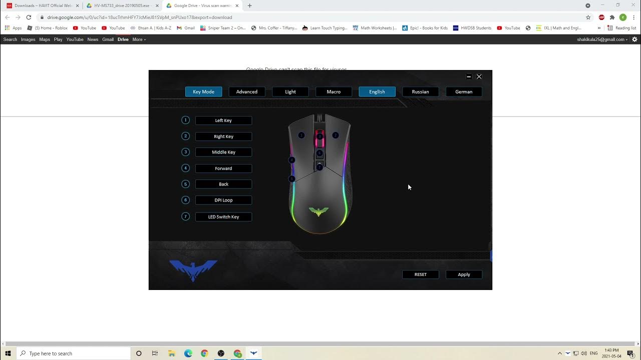 How to change the setting of your HAVIT gaming mouse YouTube
