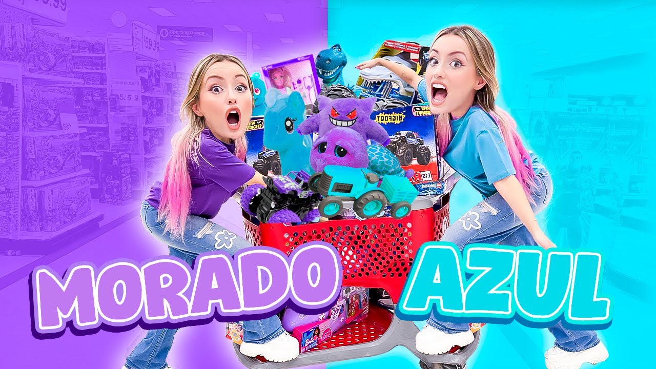 24 HORAS COMPRANDO TODO MORADO Y AZUL !!💜💙 | Katie Angel