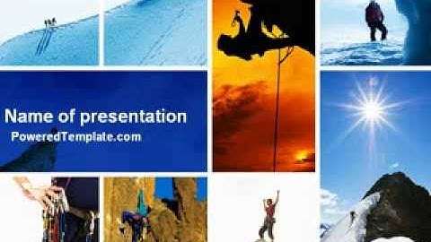 Mountain Climber PowerPoint Template by PoweredTemplate.com