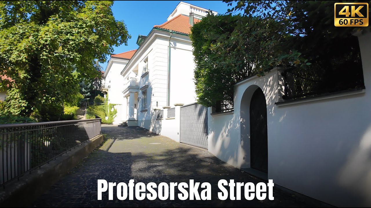 Profesorska Street, Warsaw, Poland | Silent Walking Tour with Substitles [4K]