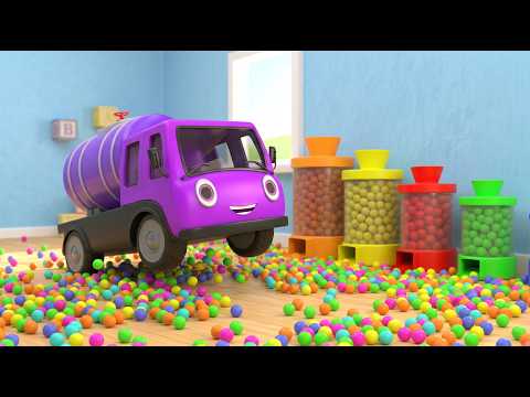 Learn Colors With WaterTank Trucks And Sports Balls For Kids | Masti Wale Bacche