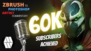 Famous ZBrush to Photoshop Artist Commentary Timelapse - SPAWN BUST - 60K GOAL Net Worth