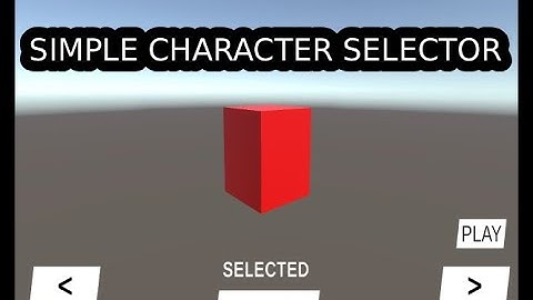 Simple Character Selector Menu - Unity3D Asset