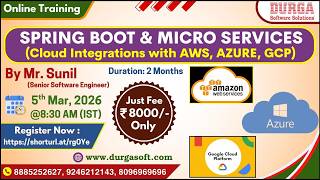 SPRING BOOT &amp; MICRO SERVICES Online Training @ DURGASOFT