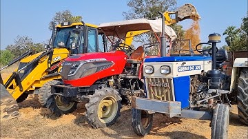 Jcb 3dx Eco Xpert Backhoe Machine Loading Mud In Mahindra and Swaraj Tractor | Jcb Tractor Cartoon