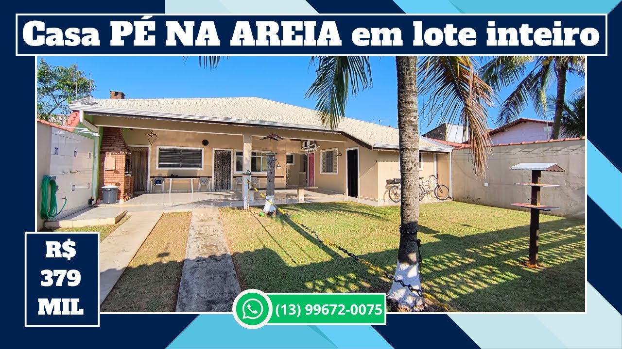 Ref. 511  ( VENDIDA) EXCLUSIVIDADE - Casa LINDA 2 dorms lote inteiro PÉ NA AREIA  Itanhaém-SP