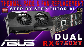 ASUS DUAL RX 6750 XT | Demontage | Handleiding thermische pads, opnieuw plakken en ventilator ver...