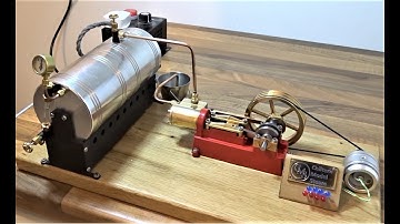Live Steam Demonstration of Model Electric Boiler driving Mill Single and Dynamo