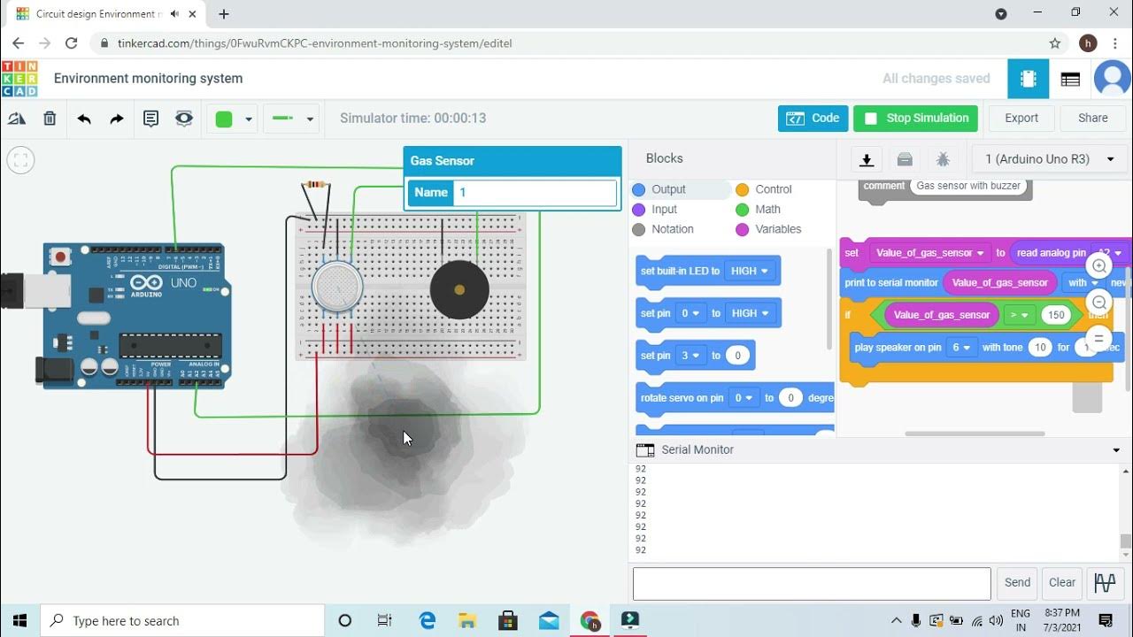 Environment Monitoring system Using Tinkercad !! - YouTube