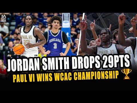 Jordan Smith drops 29pts in Paul VI's BACK TO BACK WCAC Championship win! 🏆🍿