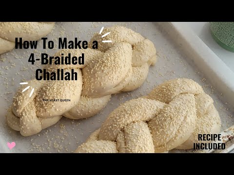 How To Make a 4-Braided Challah | Challah from 4 strand  |  recipe included