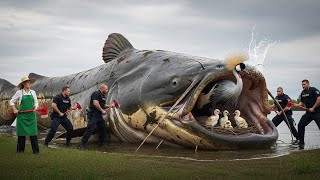 Heroic Rescue Team Saves the Mother Crowned Crane from the Giant Catfish’s Deadly Jaws 🐟