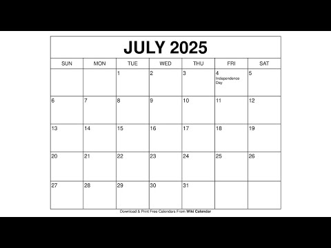 Free Printable July