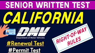 DMV Senior Written Test 2025 California | Right-of-Way Rules | CA DMV Senior Written Test #cadmv