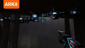 Alien Invasion AR Gameplay in a dark room (ARKit)