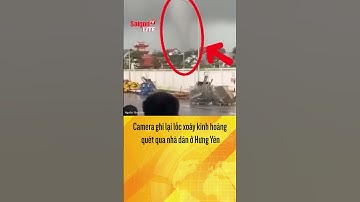 Camera ghi lại lốc xoáy kinh hoàng quét qua nhà dân ở Hưng Yên | Tin tức short