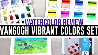 Review & Demo - Van Gogh Vibrant Colours watercolor set! 🎨🌈