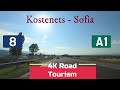 4K Scenic Drive Bulgaria: I8 &amp; A1 Kostenets - Sofia - from The Maritsa Valley to the capital
