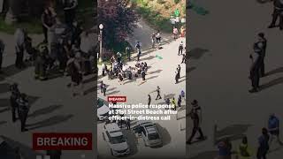 Massive police response at 31st Street Beach after officer-in-distress call