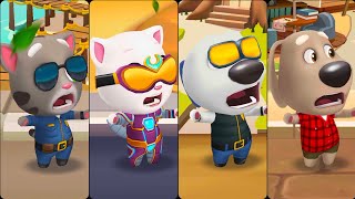 Talking Tom Gold Run Officer Tom Vs Cyber Angela Vs Deputy Hank Vs Talking Ben Gameplay