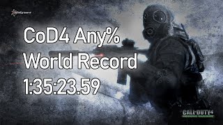CoD4 Any% Speedrun  World Record (1:35:23.59)
