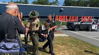 Protesters again block access to ICE surveillance hub in Williston, prompting arrests