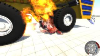 BELAZ 75710 Rock truck destruction compilation #1 - Multiple vehicles crushed - Beam NG Drive